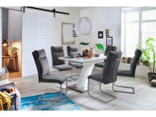 Esstisch >Darrin I< (ausziehbar) in Weiß aus MDF - 120(160)x76x80cm (BxHxT)