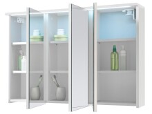 Spiegelschrank >Kirkja< in Weiß - 100x68x22,5cm (BxHxT)