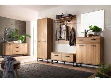 Garderobenpaneel >Torrent< in Grandson Oak Nachbildung - 90x113x28cm (BxHxT)