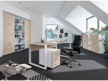 Büro-Set >Hamburg I< in Sonoma-Eiche aus Metall