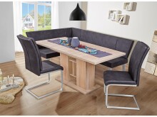 Esszimmerstuhl >Karissa I< (2-er Set) in Anthrazit aus Metall - 41x98x66 (BxHxT)