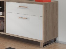 Eckschreibtisch >Margate< in Sonoma-Eiche - 140x62x40cm (BxHxT)