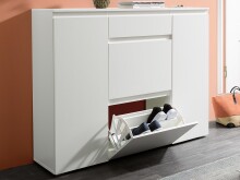 Schuhschrank >Ravenna III< in Weiß/Matt -...