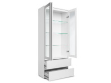 Vitrine >Ravenna I< in Weiß/Matt aus Glas - 80x191x40cm (BxHxT)