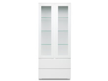 Vitrine >Ravenna I< in Weiß/Matt aus Glas - 80x191x40cm (BxHxT)