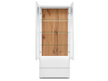 Vitrine >Ravenna I< in Weiß/Matt aus Glas - 80x191x40cm (BxHxT)