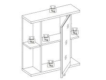 Spiegelschrank >Paignton< in Sibiu-Lärche - 66x69x22cm (BxHxT)
