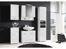 Hochschrank >Barnsley< in Weiß aus MDF - 38x190x31cm (BxHxT)