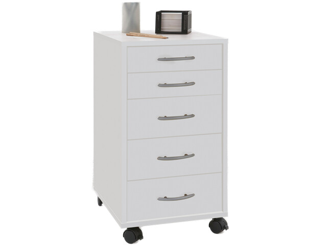Rollcontainer >Pit< in Weiß - 33x63,5x38cm (BxHxT)