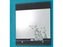 Wandspiegel >Corby< in Grau-Metallic Hochglanz aus...