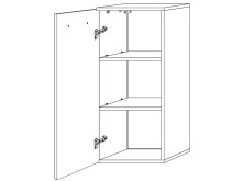 Hängeschrank >Corby< in grau aus MDF - 38x88x30cm (BxHxT)