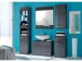 Hängeschrank >Corby< in grau aus MDF - 38x88x30cm (BxHxT)