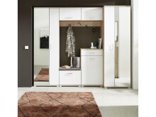 Schuhschrank >Arlington II< in chrom matt aus Metall - 60x104x38cm (BxHxT)