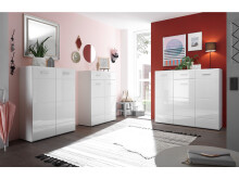 Schuhschrank >Olivia< in Weiß aus MDF - 135x122x40cm (BxHxT)