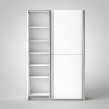Schwebetürenschrank >Fred< in Weiß - 125x195.5x38cm (BxHxT)