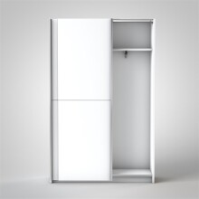 Schwebetürenschrank >Fred< in Weiß - 125x195.5x38cm (BxHxT)