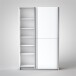 Schwebetürenschrank >Fred< in Weiß - 125x195.5x38cm (BxHxT)
