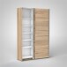 Schwebetürenschrank >Fred< in Sonoma-Eiche - 125x195,5x38cm (BxHxT)