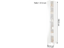 Hochschrank >Kleo< - in weiss - 33.5x195.5x31.5cm...