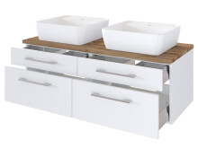 Badezimmer-Set >Davos< (6-teilig) in Weiß Wotan Eiche Nachbildung - 200x47 (BxT)