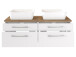 Badezimmer-Set >Davos< (6-teilig) in Weiß Wotan Eiche Nachbildung - 200x47 (BxT)