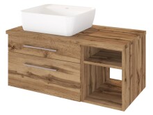 Badezimmer-Set >Davos< (6-teilig) in Wotan Eiche Nachbildung - 170x47cm (BxT)
