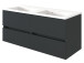 Badezimmer-Set >Baabe< (5-teilig) in Grau-Matt Graphit - 210x47cm (BxT)