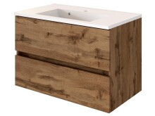 Badezimmer-Set >Baabe< (5-teilig) in Wotan-Eiche - 190x47cm (BxT)