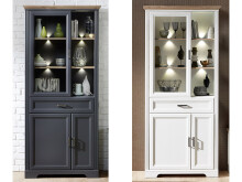 Vitrine >Jillana I< in Antik aus Metall -...