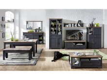 Vitrine >Jasmin< in Graphit aus Metall - 93x204x42cm (BxHxT)