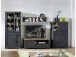 Vitrine >Jasmin< in Graphit aus Metall - 93x204x42cm (BxHxT)