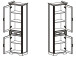 Vitrine >Jasmin< in Graphit aus Metall - 66x204x42cm (BxHxT)