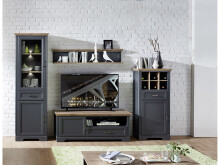 Highboard >Jasmin< in Graphit aus Metall - 66x136x42cm (BxHxT)
