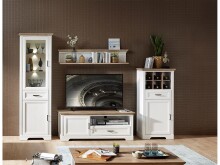 Highboard >Jasmin< in Pinie-Hell aus Metall - 66x136x42cm (BxHxT)