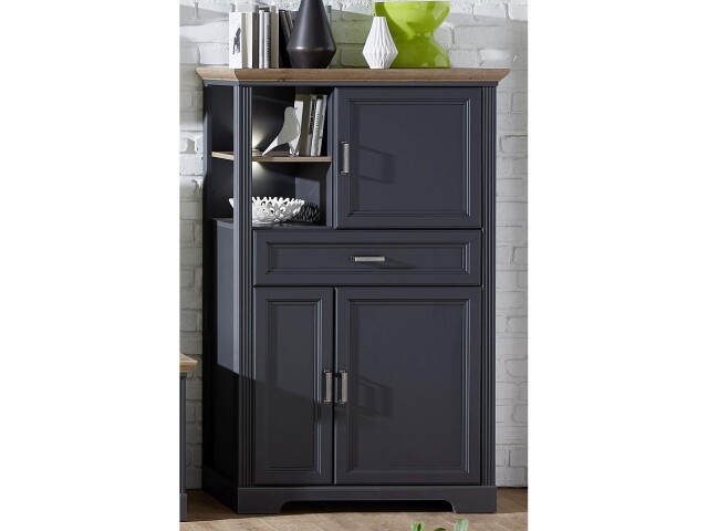 Highboard >Jasmin< in Graphit aus Metall - 93x150x42cm (BxHxT)