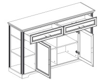 Sideboard >Jasmin< in Pinie-Hell aus Metall - 171x102x48cm (BxHxT)