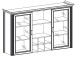Buffetaufsatz >Jasmin< in Pinie-Hell aus Metall - 166x103x42cm (BxHxT)