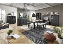 Wandboard >Jasmin< in Graphit - 142x29x20cm (BxHxT)
