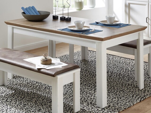 Esstisch >Jasmin< in Pinie-Hell - 160x76x90cm (BxHxT)