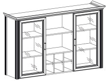 Buffet >Jasmin< in Pinie-Hell aus Metall - 166x205x48cm (BxHxT)