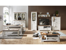 Buffet >Jasmin< in Pinie-Hell aus Metall - 166x205x48cm (BxHxT)