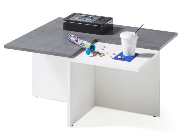 Couchtisch >Laird< in Weiß - 73x37,5x73cm (BxHxT)