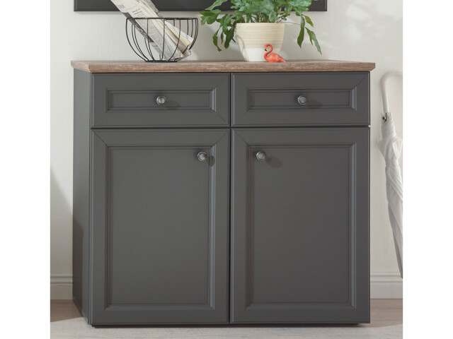 Schuhschrank >Tomlin< in grau - 98x91x38cm (BxHxT)