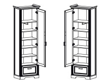 Garderobenschrank >Jasmin< in Pinie-Hell - 65x204x41cm (BxHxT)