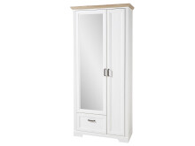 Garderobenschrank >Jasmin< in Pinie-Hell aus Metall - 93x204x41cm (BxHxT)