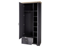 Garderoben-Set >Jasmin< in Graphit aus Metall - 281x204x41cm (BxHxT)