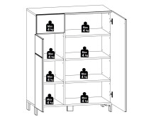 Schuhschrank >Redditch< in Lichtgrau aus Kunststoff - 80x104x39cm (BxHxT)