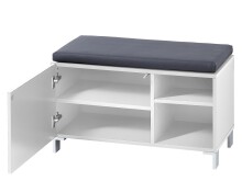 Sitzbank >Redditch< in Weiß aus Kunststoff - 80x48x39cm (BxHxT)