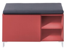 Sitzbank >Redditch< in Rot aus Kunststoff - 80x48x39cm (BxHxT)