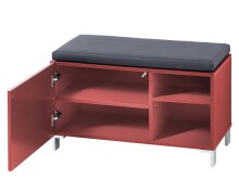 Sitzbank >Redditch< in Rot aus Kunststoff - 80x48x39cm (BxHxT)